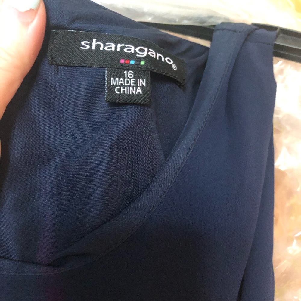 NWT Sharagano Navy Hi-Low Dress size 16 - Picture 5 of 5